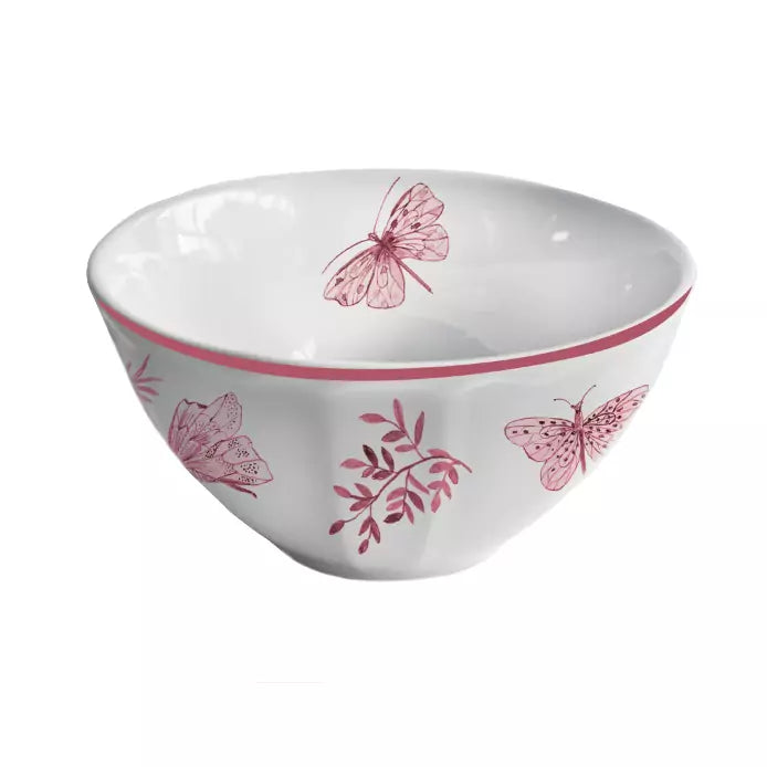 ARCUCCI – CEREALES SONIA BOLO 13 CM DECORACIÓN DE PORCELANA CON MARIPOSAS Y FLORES - Rosa